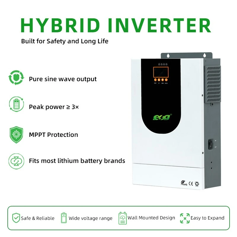 ESG 3.5KW 5.5kW/6.2kW Hybrid Off-Grid Wall-Mounted Pure Sine Wave Inverter For Home Use Single-Phase Solar Energy Storage System MPPT price