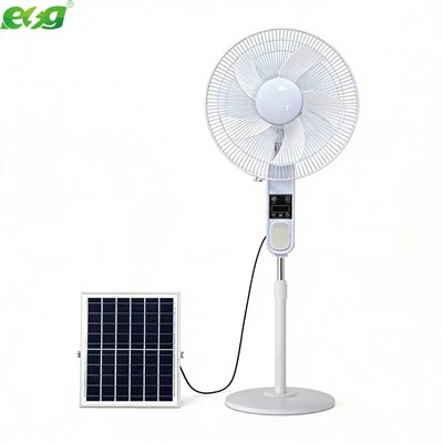 16-inch Rechargeable Multi-functional Solar Fan With Bluetooth Speaker Radio USB Output And Night Light Low Wholesale Price