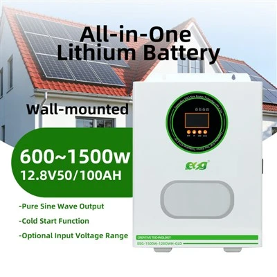 ESG Wall-mounted 600W 1500W 3500W Inverters 640Wh 1280Wh 3072Wh Lifepo4 Lithium Batteries Integrated Home Inverter And Battery